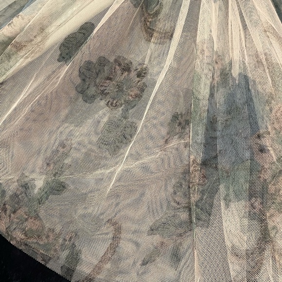 Elegant Girl’s Sugar Pageant Sage, Blue, Gold Beaded Lace Dress 12-14 - Picture 8 of 16